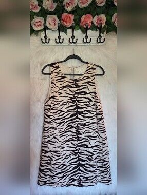 H&M Sleeveless Zebra-Print Shift Dress